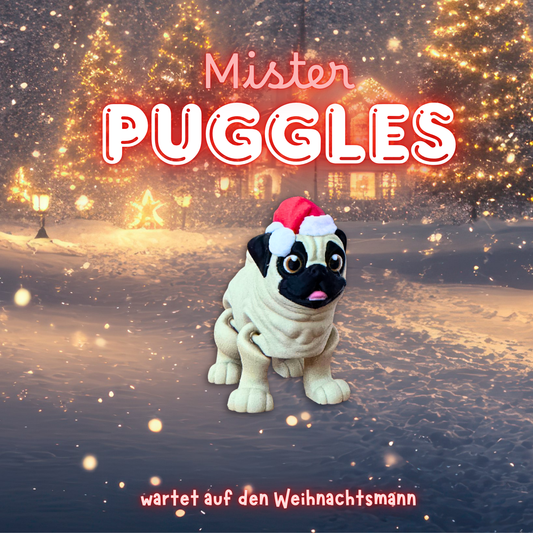 🎅🐶 Mister Puggles – Wartet auf den Weihnachtsmann