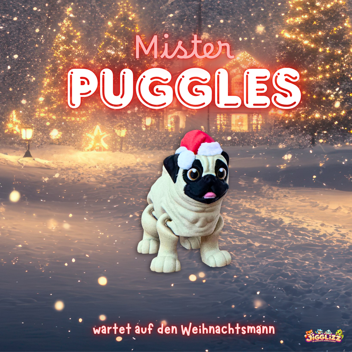 🎅🐶 Mister Puggles – Wartet auf den Weihnachtsmann